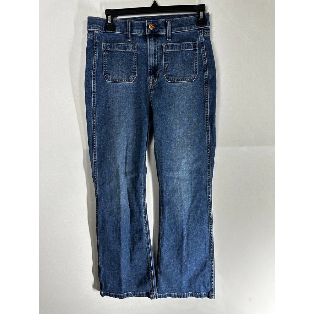 Gap Flare Jeans Women Size 4 Short Blue Dark Wash Denim High Rise Y2K Preppy